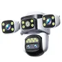 10K UHD WiFi 6 PTZ Kamera 20MP Wayarles Luaran 10X Zum Empat Skrin Empat Kanta Penjejakan Automatik Interkom Dua hala Kamera CCTV Keselamatan Kalis Air
