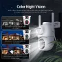 2Pcs ESCAM QF500 10X Dual Lens 5MP+5MP WiFi IP Camera Night Vision Pan/Tilt Humanoid Detection Waterproof Two Way Audio Cloud Storage