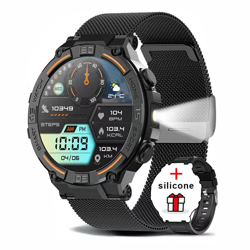 Black Net+Silicone Strap