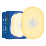 2-in-1 Tuya Smart WiFi LED Night Light PIR Motion Sensor EU/US/UK Plug Plug-in Wall Lamp Warm White Lighting Timing Function Voice Control with Alexa Google Home Assistant