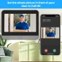 Tuya Smart WiFi Doorbell 1080P Peephole Camera 2MP 2304x1296P PIR Motion Alexa Google Integration 5000mAh Battery Two-Way Intercom Night Vision
