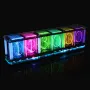 HU-071 DIY RGB LED時計キット デジタルアラーム マルチカラーディスプレイ タッチコントロール 音楽スペクトル タイマー バックアップバッテリー 高透明度アクリル カスタマイズ可能なカラー DC 5V