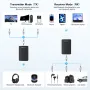 BlitzMax BM-LE505 bluetooth Adapter bluetooth Transmitter Receiver 2 in 1 Mini Wireless with 3.5mm Audio Cable Dual Link Apt Adaptive bluetooth Adapter for PC TV Car Gym