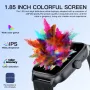 Weofly Active 1.85inch HD Screen bluetooth Call Heart Rate Blood Pressure Blood Oxygen Monitor Sleep Monitoring Body Temperature Detection Breath Training Multi-sport Modes Music Playback IP67 Waterproof Smart Watch