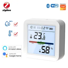 Tuya WiFi/Zigbee Smart Home Temperature Humidity Sensor with Backlight Hygrometer Thermometer Monitoring Sensor Support Alexa Google Home APP Control