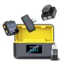 Q9 1-to-2 Wireless Lavalier Microphones with Charging Case 360° Omni-directional Sound Pickup ENC Noise Cancelling 30M Transmission Mini Mic Live Broadcast Gaming Microphone Plug and Play