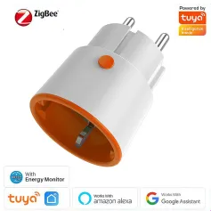 Tomada inteligente Tuya ZIGBE 3.0, plugue UE 16A, controle remoto sem fio para telefone, controlador de voz, funciona com Tuya Gateway Hub, Alexa, Google Home