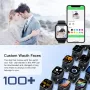 Weofly Active 1.85inch HD Screen bluetooth Call Heart Rate Blood Pressure Blood Oxygen Monitor Sleep Monitoring Body Temperature Detection Breath Training Multi-sport Modes Music Playback IP67 Waterproof Smart Watch