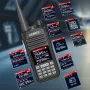 ABBREE AR-730 Berkuasa Tinggi Walkie Talkie Palam EU 136-520MHz 256 Saluran Skrin Paparan HD NOAA Pegang Tangan Radio Dua Hala