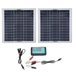 100W Solar Panel Kit Aluminum Frame Polycrystalline Cells 12V Off-Grid Power System MPPT Controller USB RV Boat Caravan Outdoor