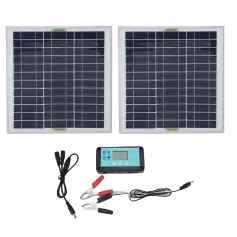 100W Solar Panel Kit Aluminum Frame Polycrystalline Cells 12V Off-Grid Power System MPPT Controller USB RV Boat Caravan Outdoor