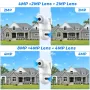Guudgo 4K 4MP 8MP WiFi PTZ EU Camera Outdoors Dual Screen Human Detection Night Vision Two-way Audio IP66 Waterproof Support bluetooth/Wired CCTV Video Surveillance Camera
