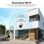 SriHome SH072 8MP 4K 3X Zoom Security Camera Outdoor PTZ Dual Band WiFi 2.4G/5G Night Vision 2 Way Audio Human Detection IP66 Waterproof Wireless Smart Home Surveillance Cameras