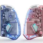 LinYuvo KS40 Semi-transparent Wireless Left and Right Game Handle with RGB Light Turbo Function Vibration Six-Axis Sensing Switch OLED Game Controller with Programmable Back Button