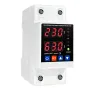 Dual Display 40A 63A 80A 230V Din Rail Adjustable Digital Over Under Voltage Relay Surge Protector Limit Over Current Protection