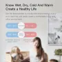 Miiiw Mute Temperature Humidity Thermometer Electronic Sensor Clock Home Indoor High-precision Baby Room C/F Temperature Monitor 3.34 inch Backlight LCD Screen