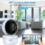 2MP Smart Tuya Security Camera Wireless PTZ IP Cam IR Night Vision Motion Detection Two-way Intercom Phone Remote Monitoring Alarm Push Home Indoors Surveillance Camera