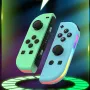 JOY-02 BT5.2 RGB Game Controller LED Switch L/R Joypad with 3D Joystick Built-in Six-axis Sensor Dual Vibration Motors Turbo Motion for Switch/Lite/OLED
