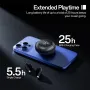 Weofly LifeFits bluetooth Earbuds 1.28inch LED Touch Screen Smart Earphone 13mm Dynamic Drivers HD Sound 25H Playback In-ear Sports Headphones with Mic