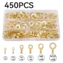 150-540pcs Round Terminal Block Set O-type Lugs Terminals Wire Crimp Connector Cable Terminals Tools Kit M3 M4 M5 M6 M8 M10