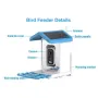 Solar Powered Bird Feeder Camera 4MP UHD 110° Wide-Angle Lens WIFI Smart AI Bird Recognition Night Vision Plastic Dome Weatherproof