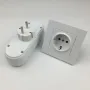 Universal One to Three EU German Standard Conversion Socket Plug Smart Travelling Conversion Power Plug Socket