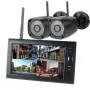 Wireless Security Camera System DVR Kits 7 inch Four-channel Monitor with Two Camera Kit Night Vision Weatherproof for Home Safety Precaution Devices Set EU Plug