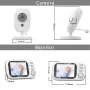ABM600 3.5 inch Wireless Video Baby Monitor Night Vision Temperature Monitoring Two Way Audio Talk Night Vision Baby Nanny Security Camera