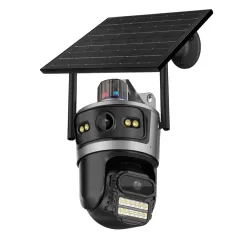 ICSEE Solar 2MP+2MP HD Dual Lens Security Camera 24/7 Recording 4G Wireless Surveillance 10000mAh Battery IP65 Waterproof Two-way Voice Camera