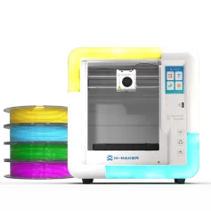 [EU/US Direct]AOSEED X-MAKER Children's 3D Printer High Precision 0.1/0.05mm Ultra Silent Wireless Smart One-Press Printing WiFi USB Safe Enclosed Design with 4er/8er Colorful PLA Filament Set