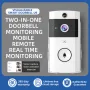 U9 Intelligent Visual Doorbell with Night Vision 720P HD Camera Two-Way Audio Solar-Powered Rainproof Cover PIR Motion Sensor Wi-Fi Real-Time Monitor