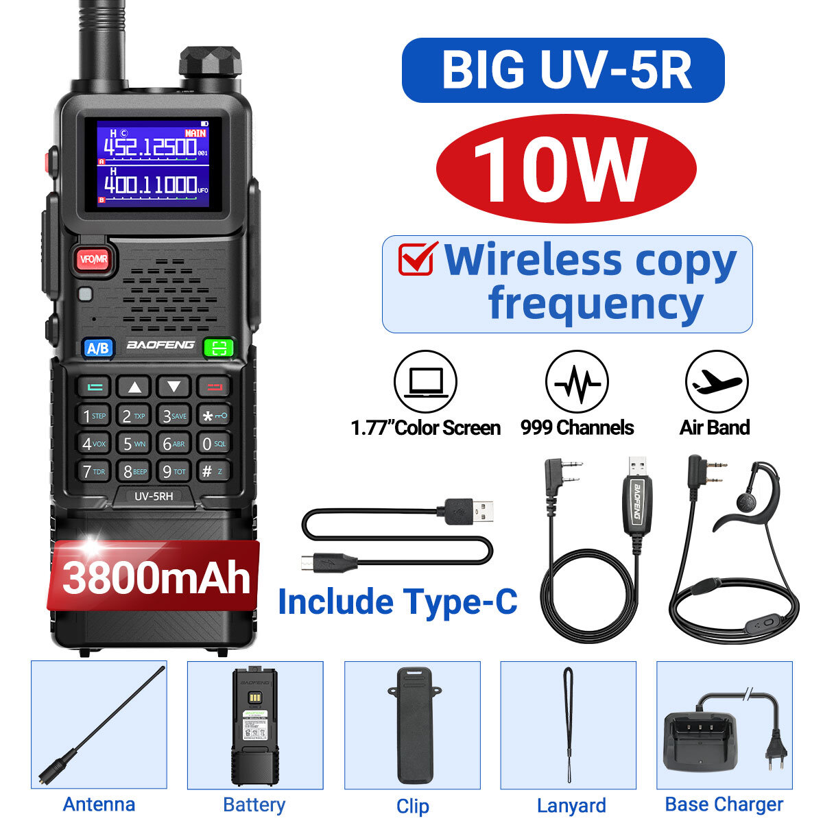radio   câble de type C   écouteurs   câble de fréquence