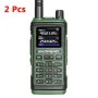2Pcs Green Baofeng UV-17 Pro GPS Handheld Walkie Talkie Six Bands Wireless Copy Frequency Flashlight Type-C Charger Ham Transceiver FM Radio