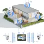 Guudgo 4CH 6MP 4K Security Camera System with Wireless Outdoor 10.1 inch Monitor Dual Lens WiFi 2-Way Audio Human Tracking Night Vision IP66 CCTV Cameras