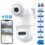 Guudgo 4K 4MP 8MP WiFi PTZ EU Camera Outdoors Dual Screen Human Detection Night Vision Two-way Audio IP66 Waterproof Support bluetooth/Wired CCTV Video Surveillance Camera