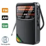 TG-66 Portable Radio AM FM SW Pocket Radio with Rechargeable Battery Good Reception Supports Wired Earphone Mini FM Receiver Radios