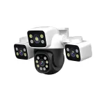 ESCAM PT223 3*4MP Three-Lens Camera Three-Screen PTZ Monitoring Sound And Light Alarm Two-Way Voice Cloud Storage Human Detection WiFi Camera