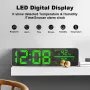 Tuya WiFi Temperature Humidity Sensor Support Time Alarm Clock Display USB Desktop Mirror Clocks APP Control with Alexa Google Home for Living Room Decoration