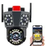 Three Lens 6K 12MP WiFi IP Camera Waterproof Three-Screen PTZ CCTV Color Night Vision Motion Detection Security Surveillance Cam