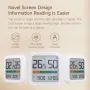 Miiiw Mute Temperature Humidity Thermometer Electronic Sensor Clock Home Indoor High-precision Baby Room C/F Temperature Monitor 3.34 inch Backlight LCD Screen