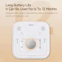 Miiiw Mute Temperature Humidity Thermometer Electronic Sensor Clock Home Indoor High-precision Baby Room C/F Temperature Monitor 3.34 inch Backlight LCD Screen