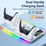 HA-8008 Gaming Stand with Cooling Fan RGB Light and Charging Dock for PS5 Slim and PS5 with Headphone Holder