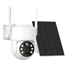 Sovmiku WTD714 4MP HD WiFi PTZ Camera Outdoor Wireless Solar Powered IP Camera Night Vision PIR Motion Detection Two-way Audio Built-in 8000mAh Battery Video IP Surveillance Camera Long Time Standby