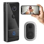 M19 Tuya Smart Video Doorbell 1080P HD WiFi Wireless Door Camera 120° Wide Angle Night Vision 2 Way Audio Smart Life APP Remote Control AI Human Detection 4000mAh Battery Home Security