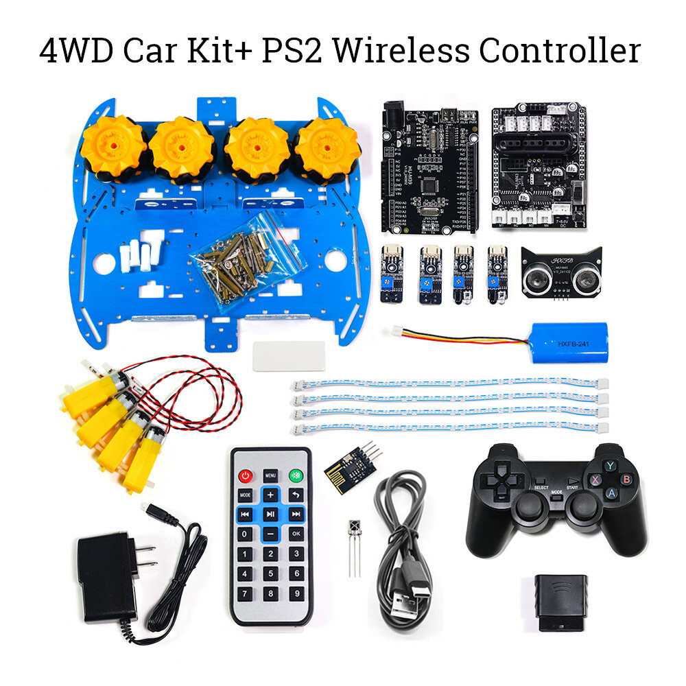 4WD Car Kit+ PS2 Wireless Controller