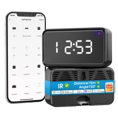 Tuya Smart WiFi IR Remote Controller with Time Display for TV Air Conditioner DVD AUD Universal Remote Voice Control Work with Alexa Google Home SmartLife