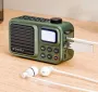SANSUI F37 Mini Portable FM Radio Outdoor Bass bluetooth 5.3 Speaker Recorder with LED Display Hands-free Call Support TF USB Disk Playback MP3 Music Player with Lanyard