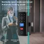 B13 Tuya Smart Fingerprint Door Lock Biometric Double Hook Bluetooth Wifi IC Card App Control 100 Fingerprint Capacity LED Display Remote Access