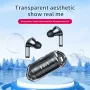 T04 Transparent bluetooth Earphone Wireless Headphones LED Power Display Sports Music Headphone with Mic