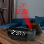 ZX1006A Digital Projection Alarm Clock with Temperature Time 180°Rotation LED Display Dual Alarm Clock Snooze Function USB Electronic Table Bedroom Bedside 3D Wall Projection Clocks